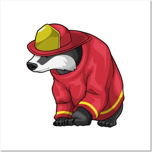 Honey badger Firefighter Fire department Posters and Art